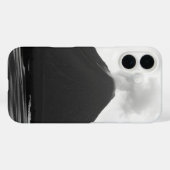 黒と白の噴火する火山 Case-Mate iPhoneケース (裏面 (横))