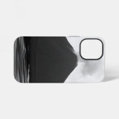 黒と白の噴火する火山 iPhoneケース (裏面横)