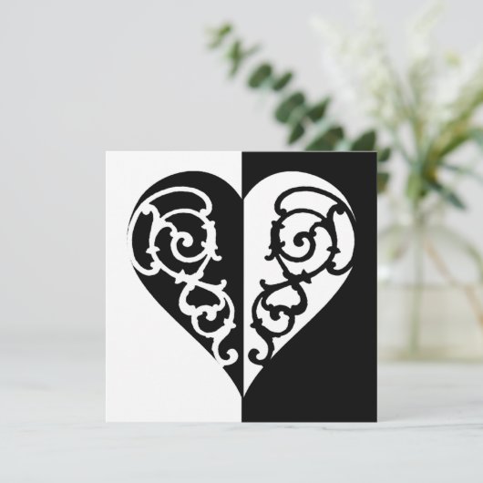 黒と白の塗りつぶしハート (スタンド正面)