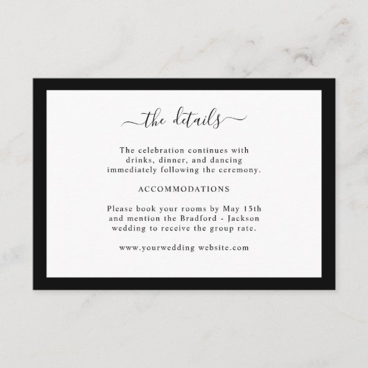 黒と白の境界の詳細 エンクロージャーカード (正面)