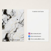 黒と白の大理石のネックレスイヤリングディスプレイカード (正面&裏面)