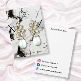 黒と白の大理石のネックレスイヤリングディスプレイカード