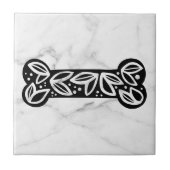 黒と白の大理石の動物犬の骨大理石 タイル (正面)