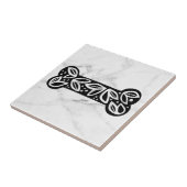 黒と白の大理石の動物犬の骨大理石 タイル (側面)