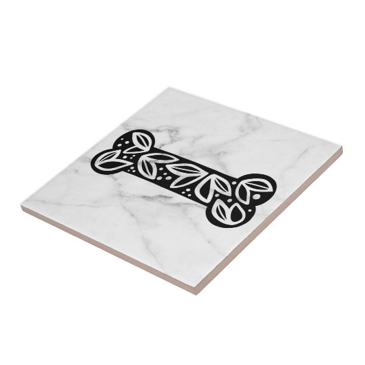 黒と白の大理石の動物犬の骨大理石 タイル (側面)