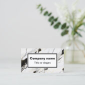 黒と白の大理石の名刺 名刺 (スタンド正面)