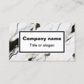 黒と白の大理石の名刺 名刺 (正面)