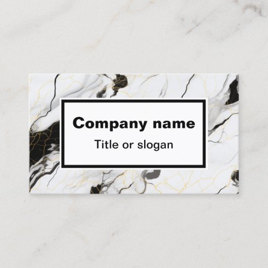 黒と白の大理石の名刺 名刺 (正面)