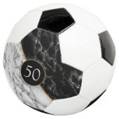 黒と白の大理石の石 – 年齢/年を追加  サッカーボール (3/4)