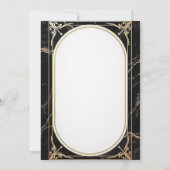 黒と白の大理石をフィーチャーしたラグジュアリーなテンプレート 招待状 (裏面)