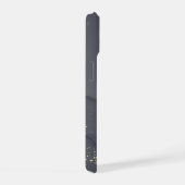 黒と白の大理石ゴールドラメモノグラム iPhone 15ケース (右側面)