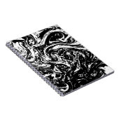 黒と白の大理石スタイルスパイラルノートブック ノートブック (右側)