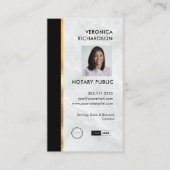 黒と白の大理石プロフェッショナル公証人写真QR 名刺 (正面)