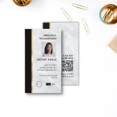 黒と白の大理石プロフェッショナル公証人写真QR 名刺