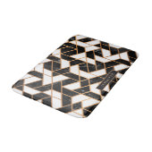 黒と白の大理石モザイク バスマット (アングル)