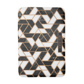 黒と白の大理石モザイク バスマット (正面縦)