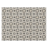 黒と白の大理石モロッコモザイク テーブルクロス (正面(横))