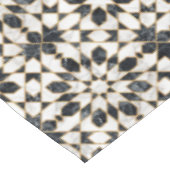 黒と白の大理石モロッコモザイク テーブルクロス (アングル)