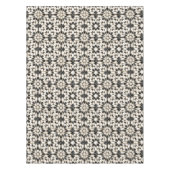 黒と白の大理石モロッコモザイク テーブルクロス (正面)