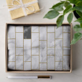 黒と白の大理石レンガのデコページ 薄葉紙 (ギフト)