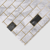 黒と白の大理石レンガのデコページ 薄葉紙 (詳細)