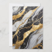 黒と白の大理石模様に金 招待状 (裏面)