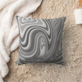 黒と白の大理石渦巻き クッション (ブランケット)