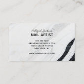 黒と白の大理石爪、 ネイル（「名前」） 名刺 (裏面)