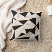 黒と白の大理石 クッション (ブランケット)