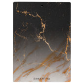 黒と白の大理石 クリップボード (裏面)