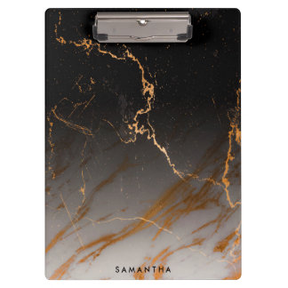 黒と白の大理石 クリップボード