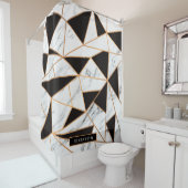 黒と白の大理石 シャワーカーテン (インサイチュ)