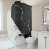 黒と白の大理石 シャワーカーテン (インサイチュ)