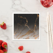 黒と白の大理石 スタンダードカクテルナプキン (インサイチュ)