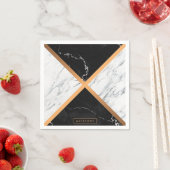 黒と白の大理石 スタンダードカクテルナプキン (インサイチュ)
