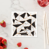 黒と白の大理石 スタンダードカクテルナプキン (インサイチュ)