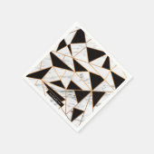 黒と白の大理石 スタンダードカクテルナプキン (角)