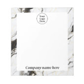 黒と白の大理石 ノートパッド (正面)