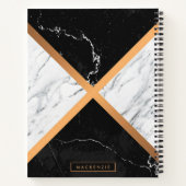 黒と白の大理石 ノートブック (裏面)