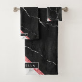 黒と白の大理石 バスタオルセット (インサイチュ)