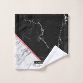 黒と白の大理石 バスタオルセット (ウォッシュタオル)