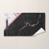 黒と白の大理石 バスタオルセット (ハンドタオル)