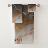 黒と白の大理石 バスタオルセット (インサイチュ)