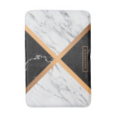 黒と白の大理石 バスマット (正面縦)