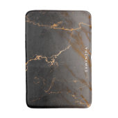 黒と白の大理石 バスマット (正面縦)