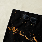 黒と白の大理石 ビーチタオル (インサイチュ)