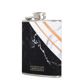 黒と白の大理石 フラスク (左)