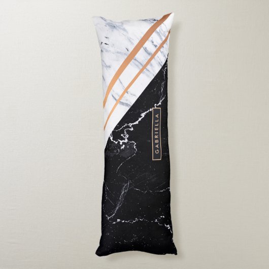 黒と白の大理石 ボディピロー (裏面 (縦))