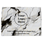 黒と白の大理石 ラージペーパーバッグ (正面)