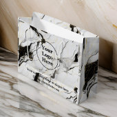 黒と白の大理石 ラージペーパーバッグ